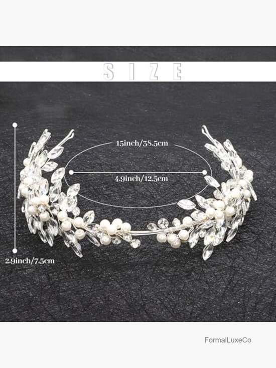 Silver Rhinestone Bridal Headband Wedding Hair Accessory Headpiece main image 4